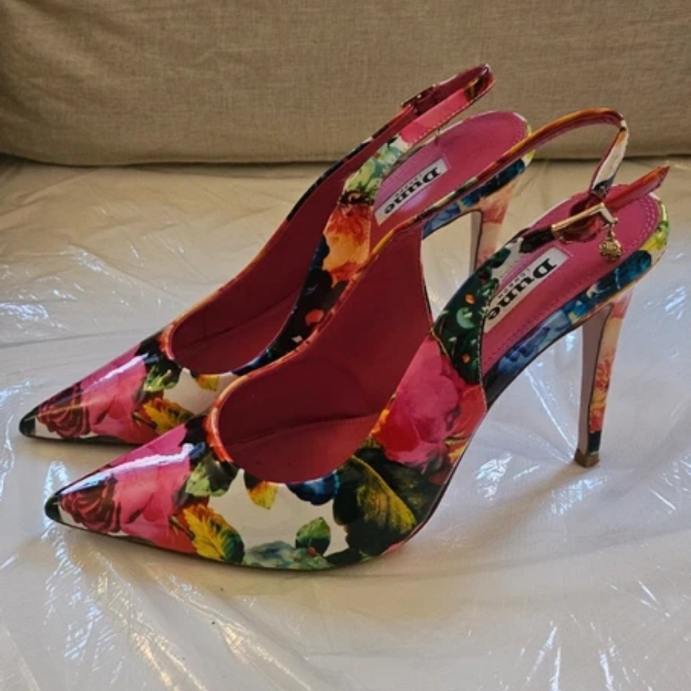 Floral Slingback Heels